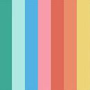 Sleeveless Poplin Top in Bright Rainbow Stripe - swatch