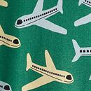 HannaJams™ Pajama Set in Airplanes on Emerald Green - swatch