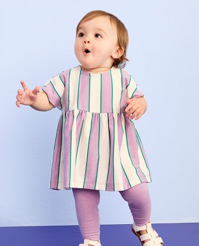Baby Dolman Sleeve Dress & Leggings Set in Lavender Mist/Ecru - main