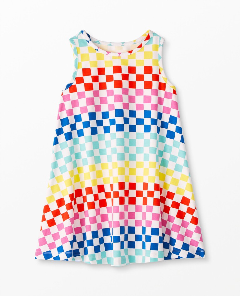 Swing Dress in Cheerful Checkerboard - main