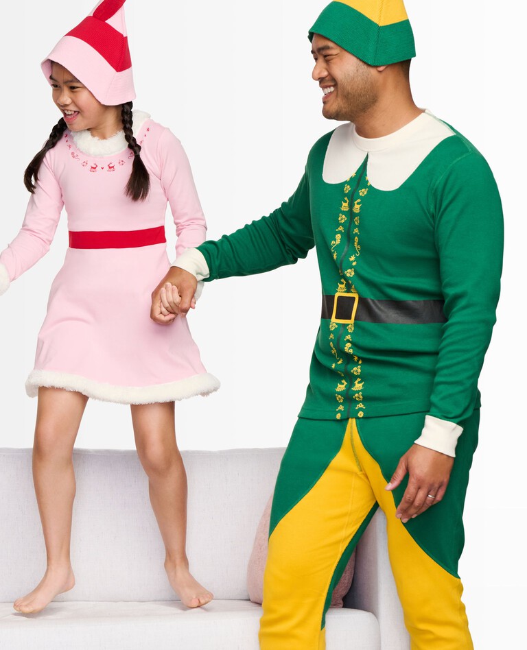 Adult Warner Bros™ Buddy the Elf Costume Long John Pajamas in Buddy The Elf - main