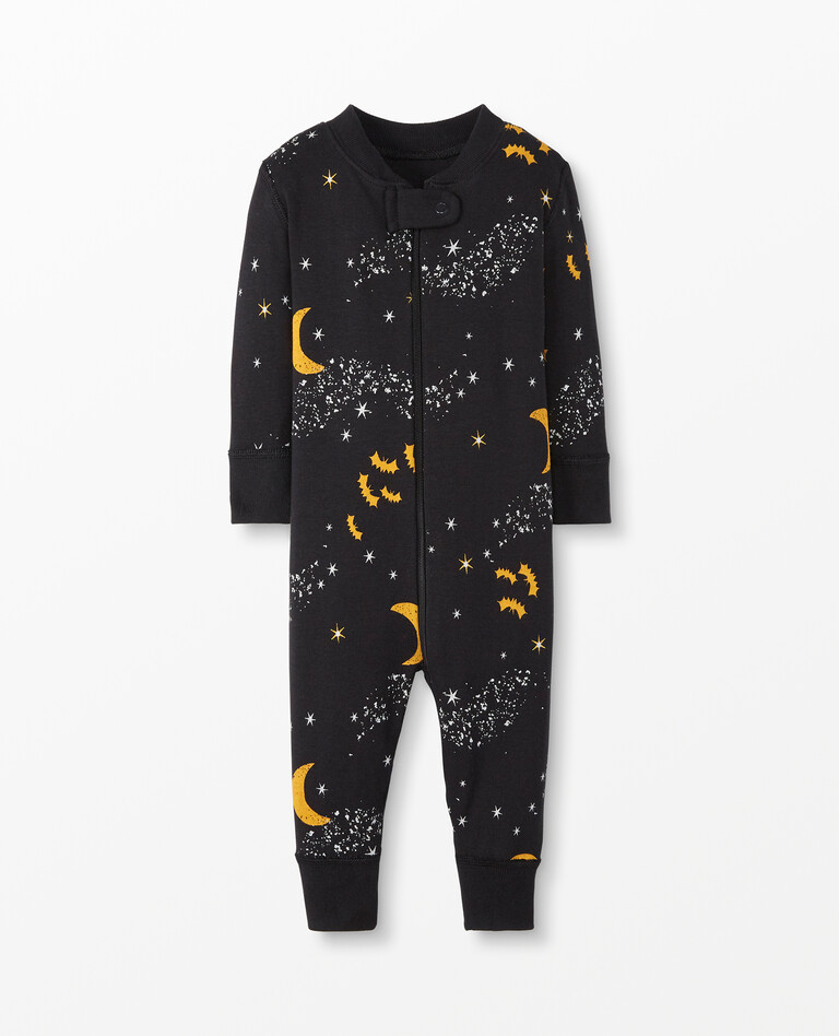 Baby Halloween Zip Sleeper In Organic Cotton in Midnight Stars - main