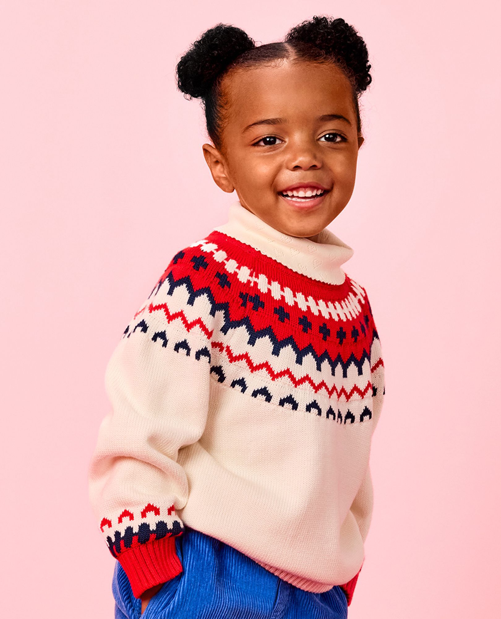 Holiday Sweater in Red Fairisle - main