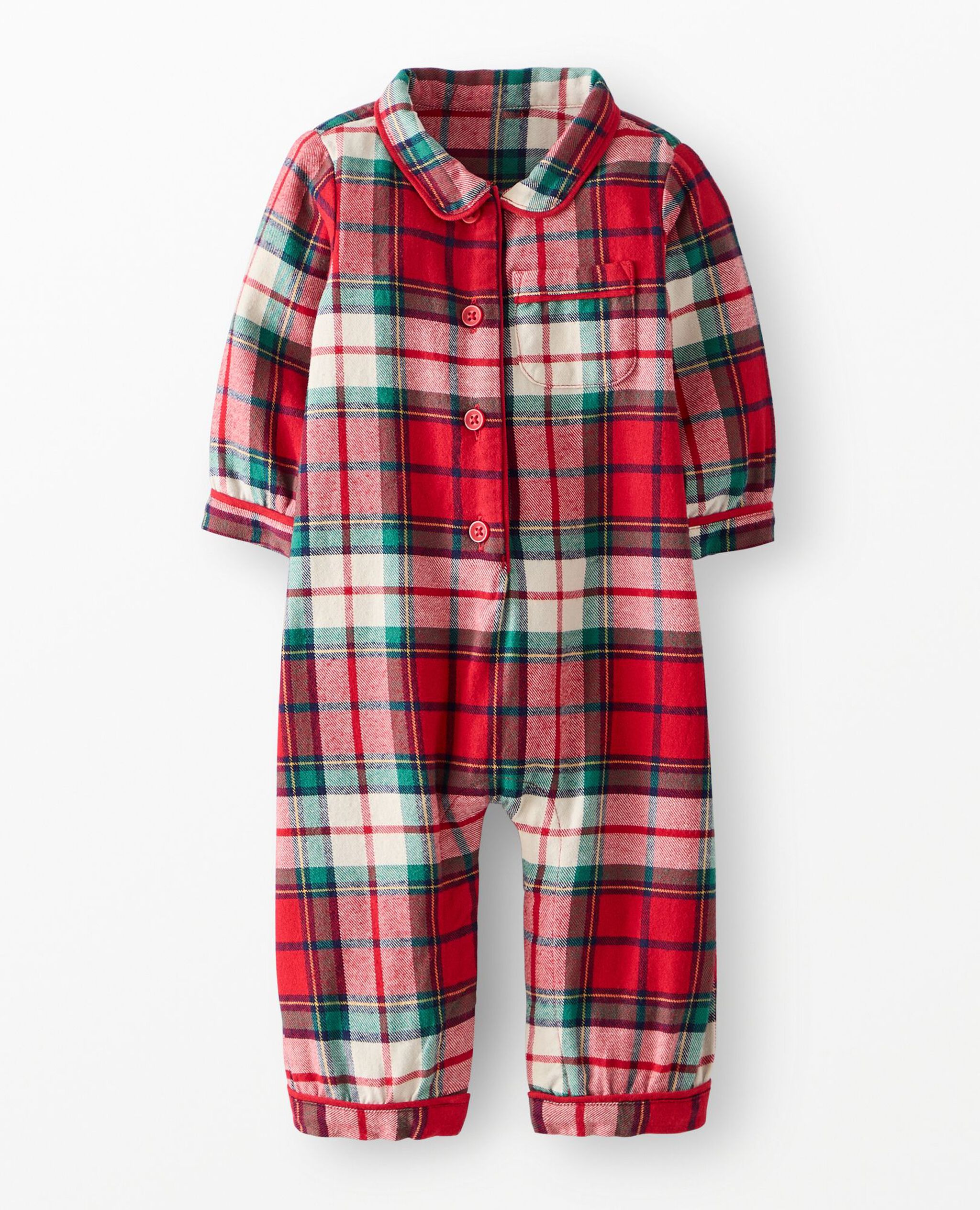 Baby Holiday Flannel Sleeper in Red Holiday Plaid - main