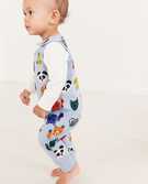 Baby Overall & Tee Set In Cotton Jersey in Cuddly Critters on Grey - main