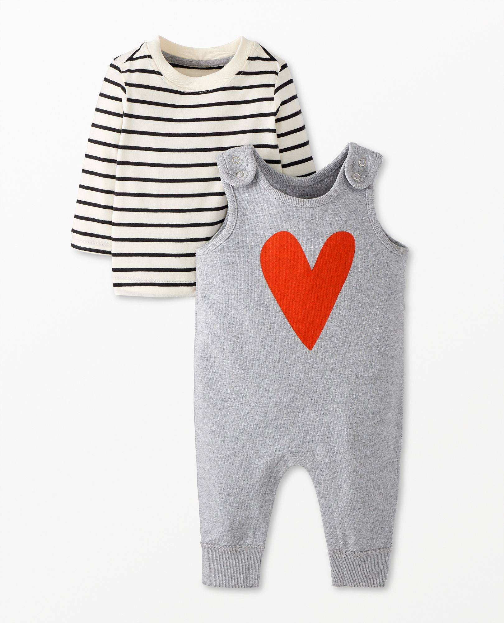Baby French Terry Overalls Long Sleeve T Shirt Set
