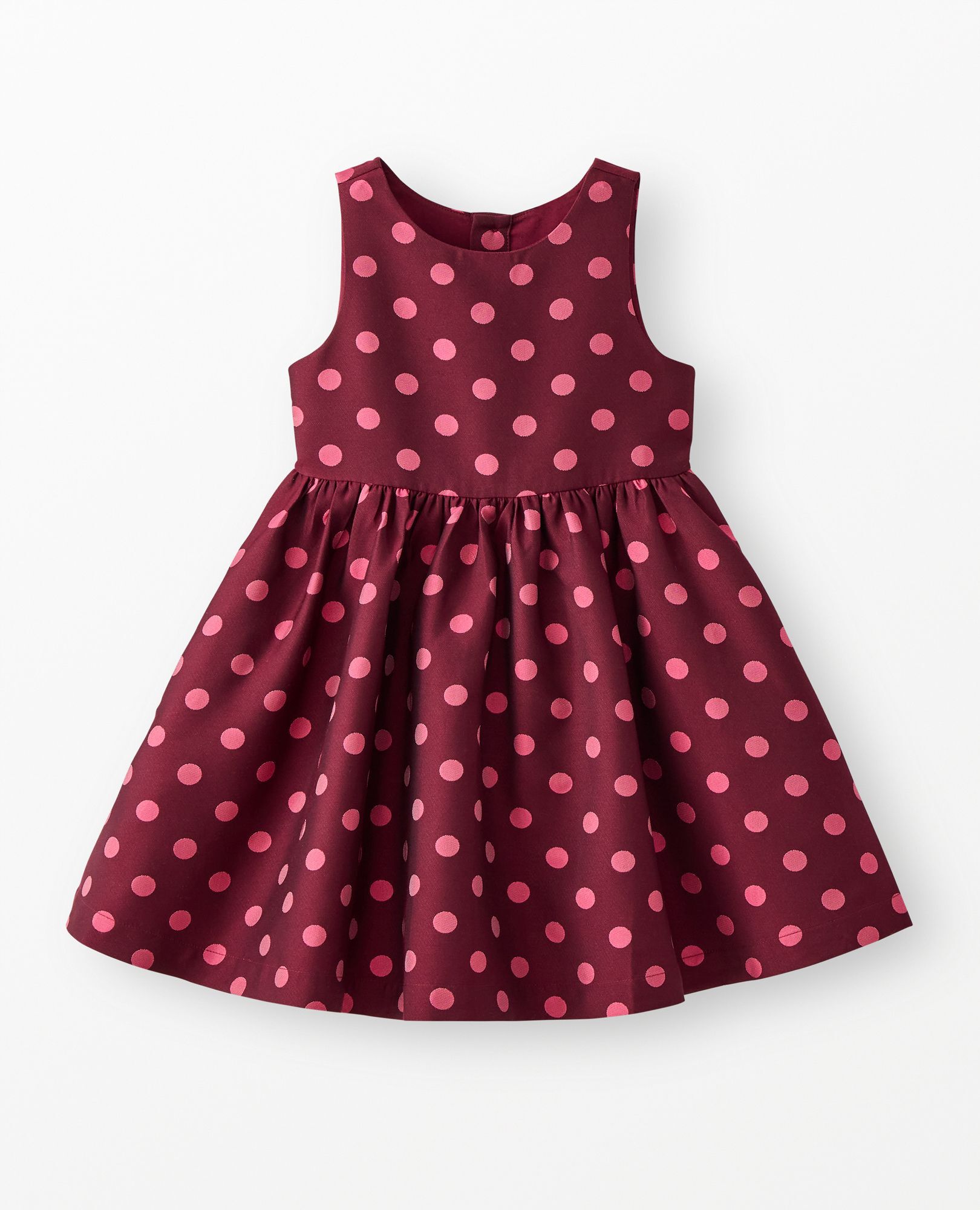 Sleeveless Polka Dot Dress with Pockets in Pink Polka Dot on Cherry Lacquer - main