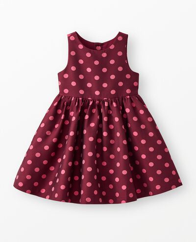 Sleeveless Polka Dot Dress with Pockets in Pink Polka Dot on Cherry Lacquer - main