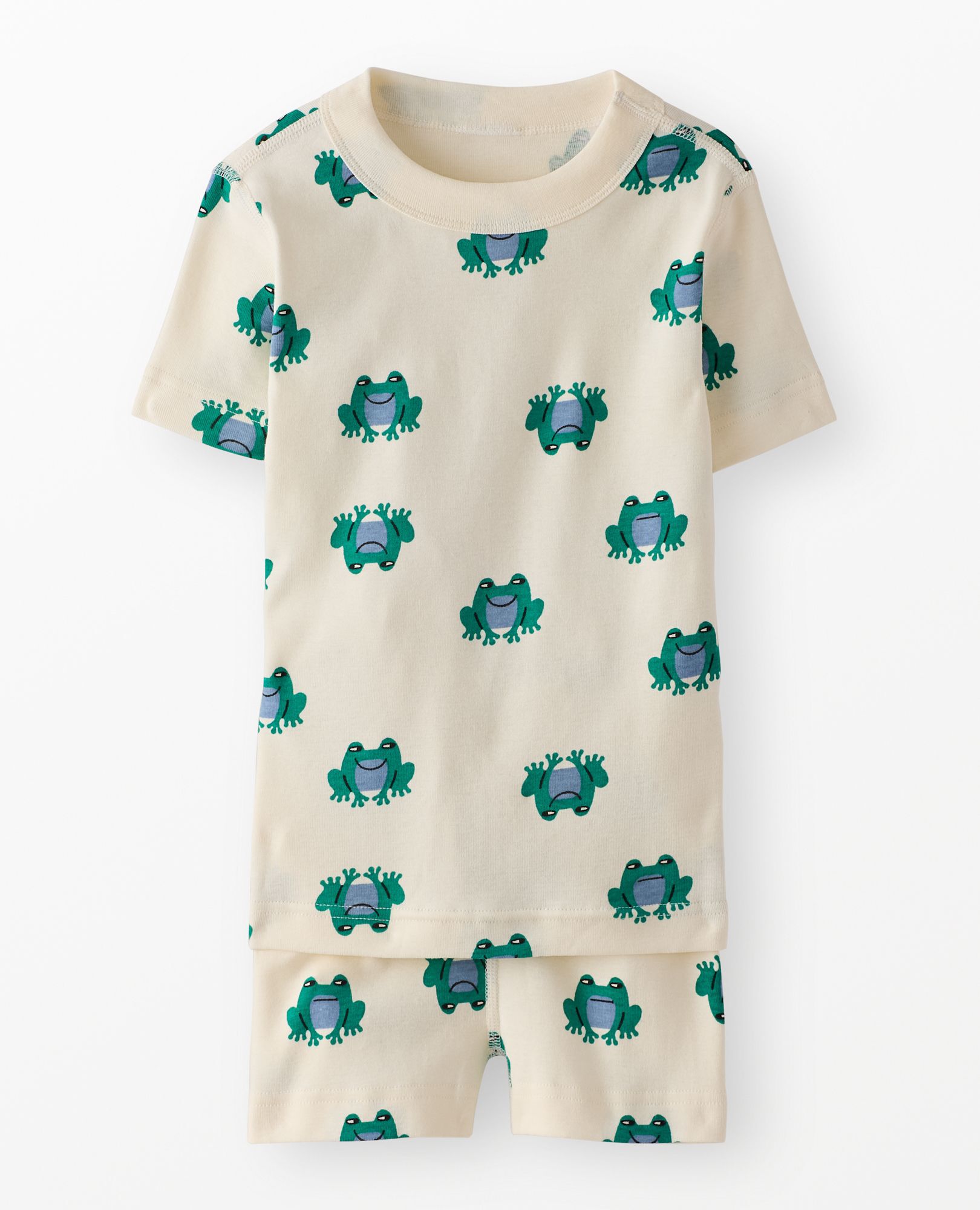HannaJams™ Pajama Set in Happy Frogs on Ecru - main