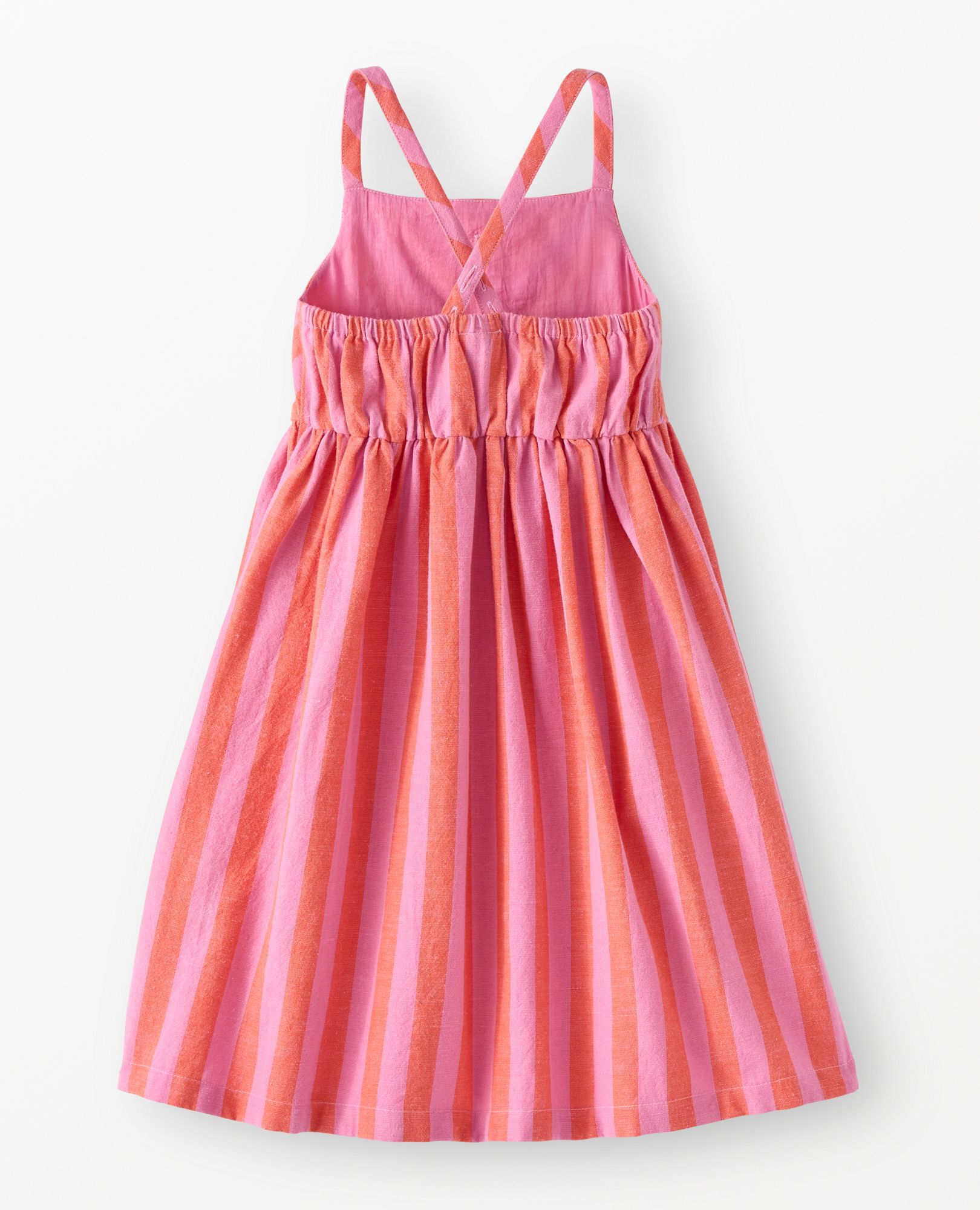 Sleeveless Linen Midi Dress with Pockets in Echinacea/Sun Fire - main