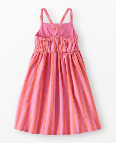 Sleeveless Linen Midi Dress with Pockets in Echinacea/Sun Fire - main