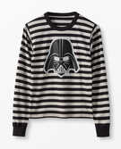 Adult Star Wars™ Vader Stripe Long John Top In Organic Cotton in Black/Clay Gray - main