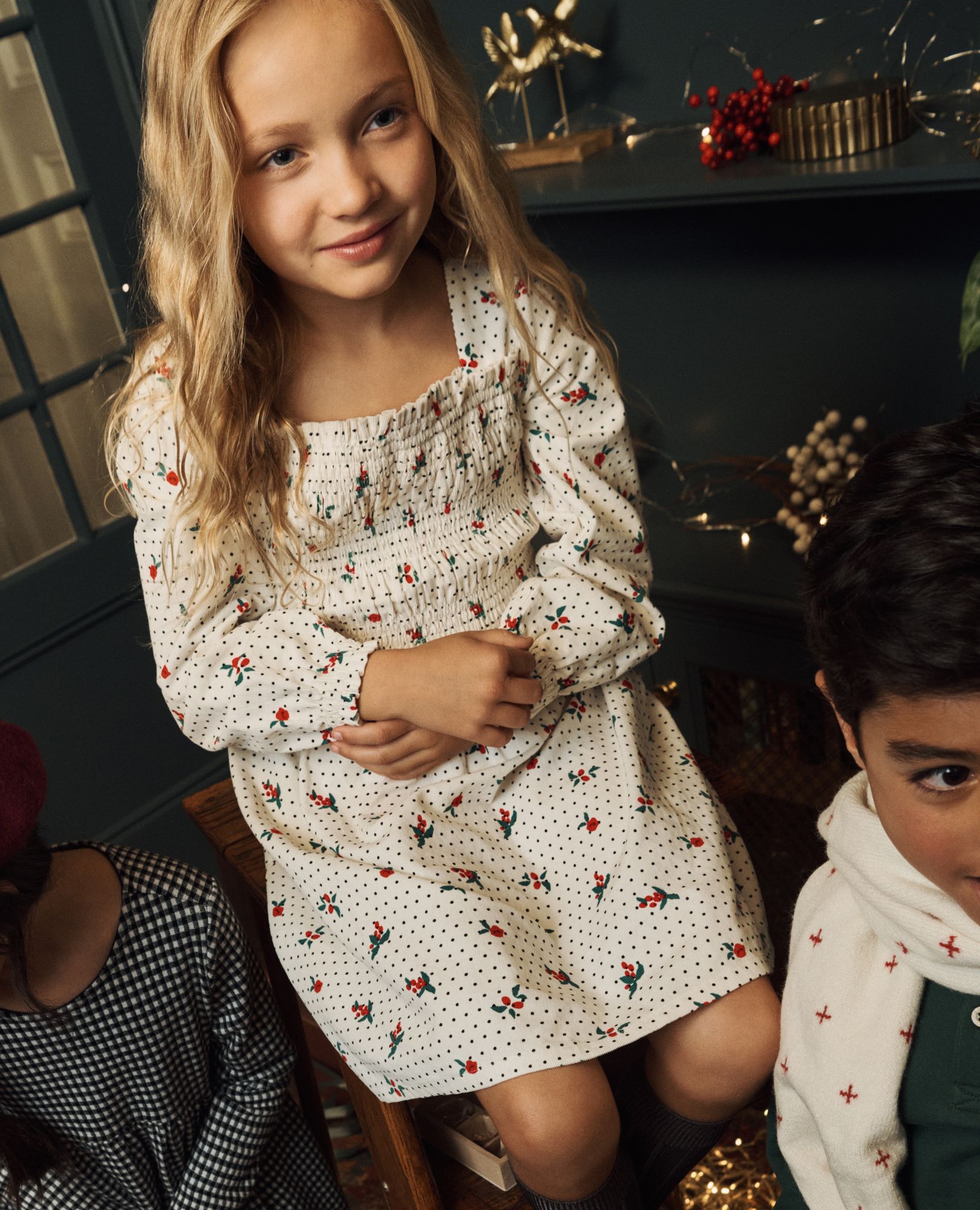 Corduroy Long Sleeve Smocked Dress with Pockets Hanna Andersson