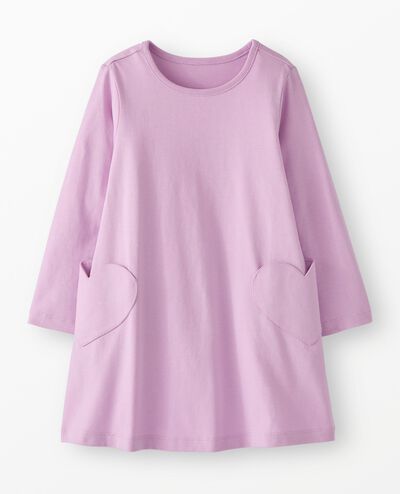 Long Sleeve Swing Dress with Pockets in Tea Rose - main