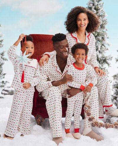 Adult Holiday Flannel Pajama Top in Christmas Stripes - main