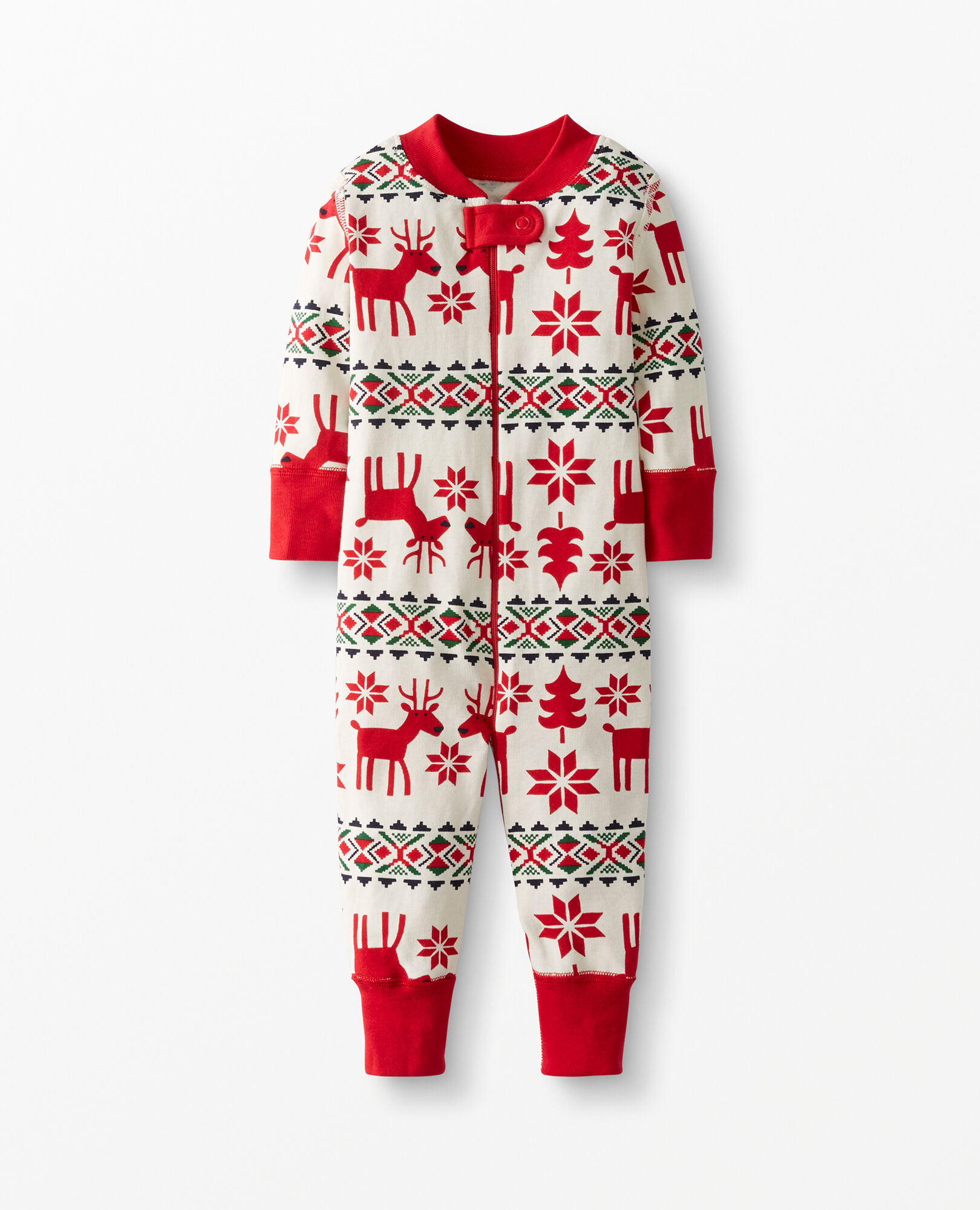 Red/Green Stripe 3 Years Moon and Back by Hanna Andersson Organic Cotton One Piece Footless Pajamas 