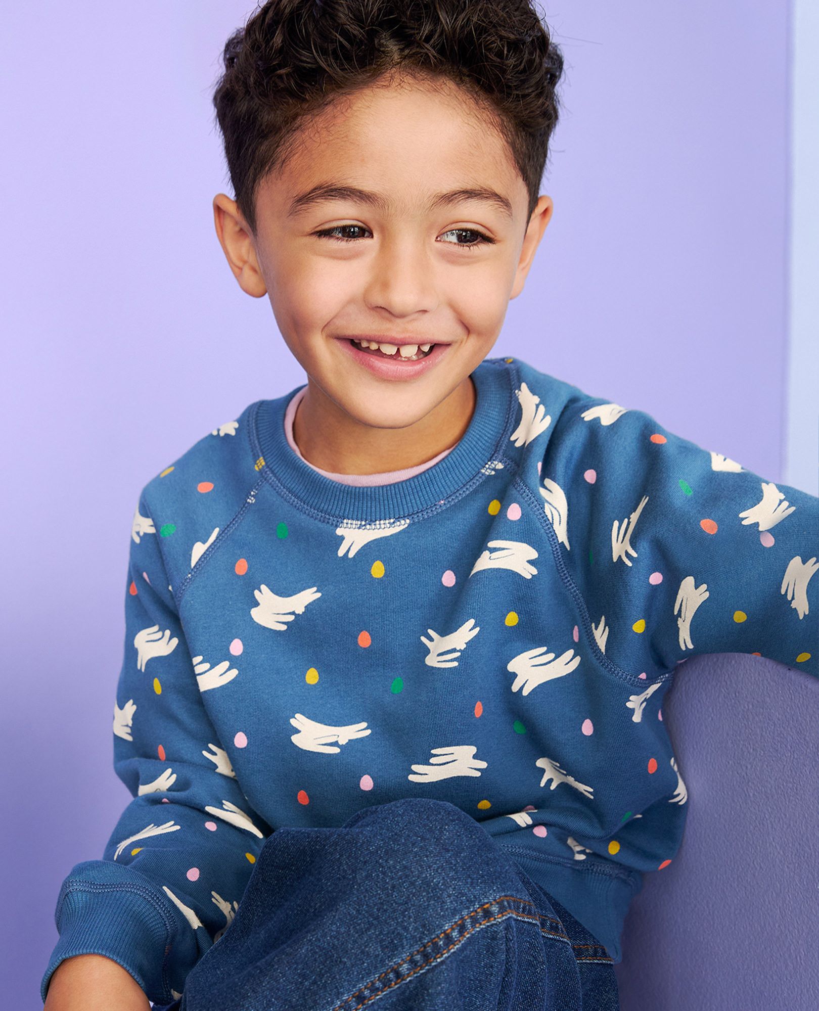 Easter French Terry Sweatshirt in Bunny Hop - main