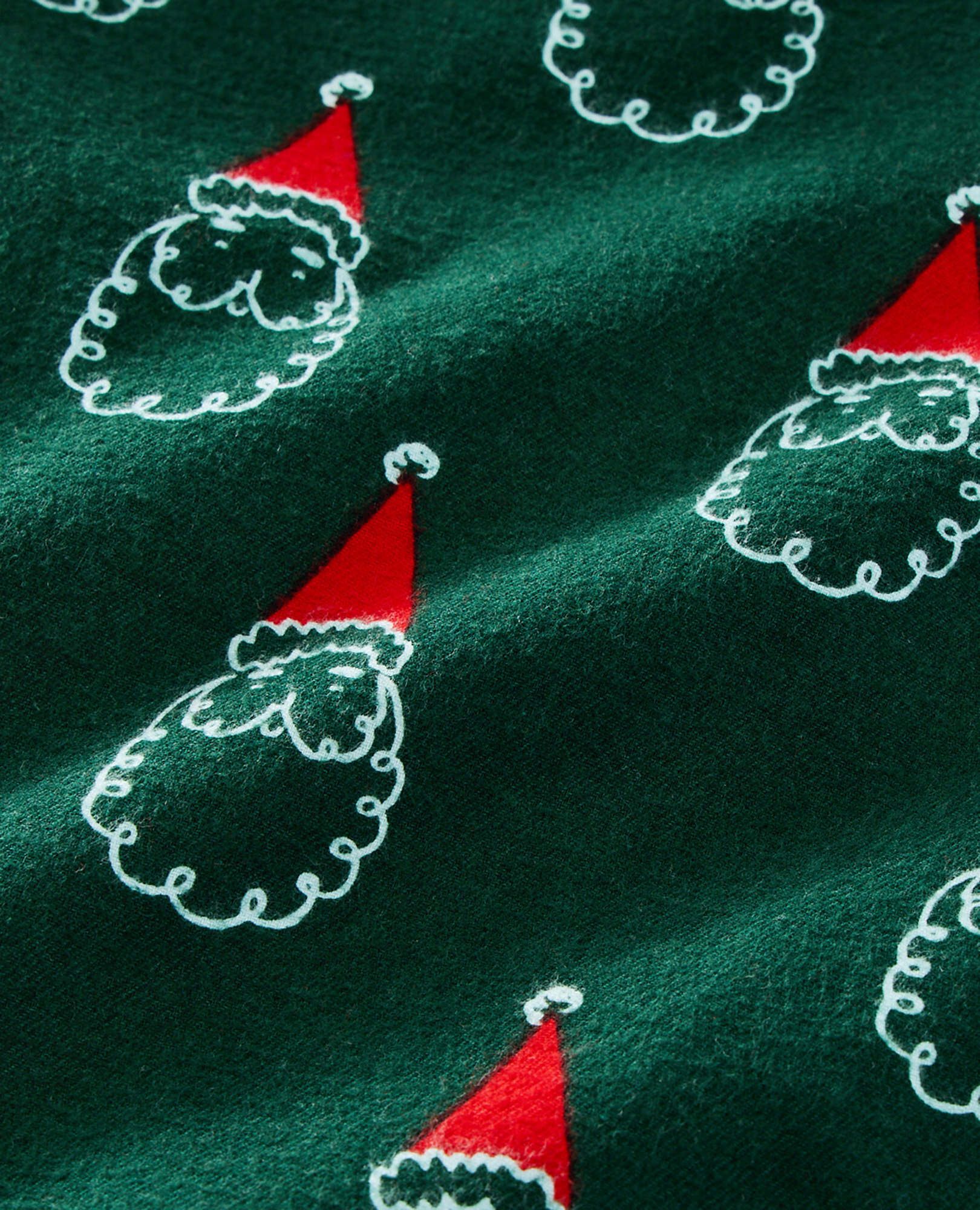 Adult Holiday Flannel Pajama Pants in Santa on Malachite - main