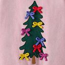 Baby Holiday French Terry Romper in Multi Bows on Tree - swatch