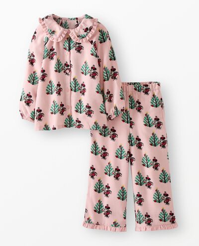 Disney Minnie Mouse Holiday Ruffle Flannel Pajama Set in Christmas Minnie on Pink - main