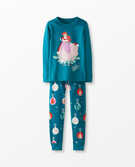 Disney Princess Holiday Long John Pajamas In Organic Cotton in Ariel - main