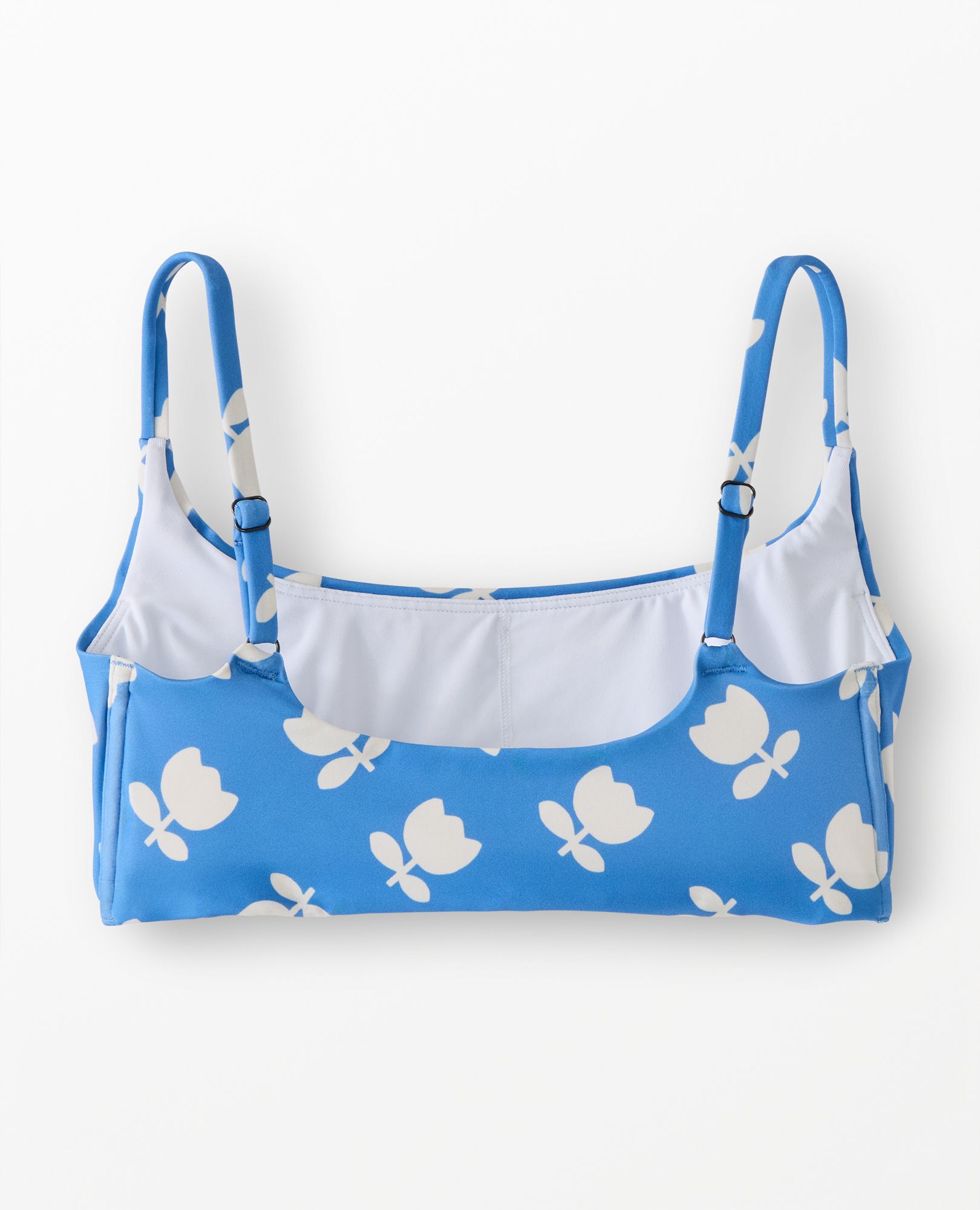 Women's Bikini Top in Tossed Tulips on Blue - main