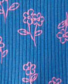 Print Rib Knit Dress in Lookout Blue - main