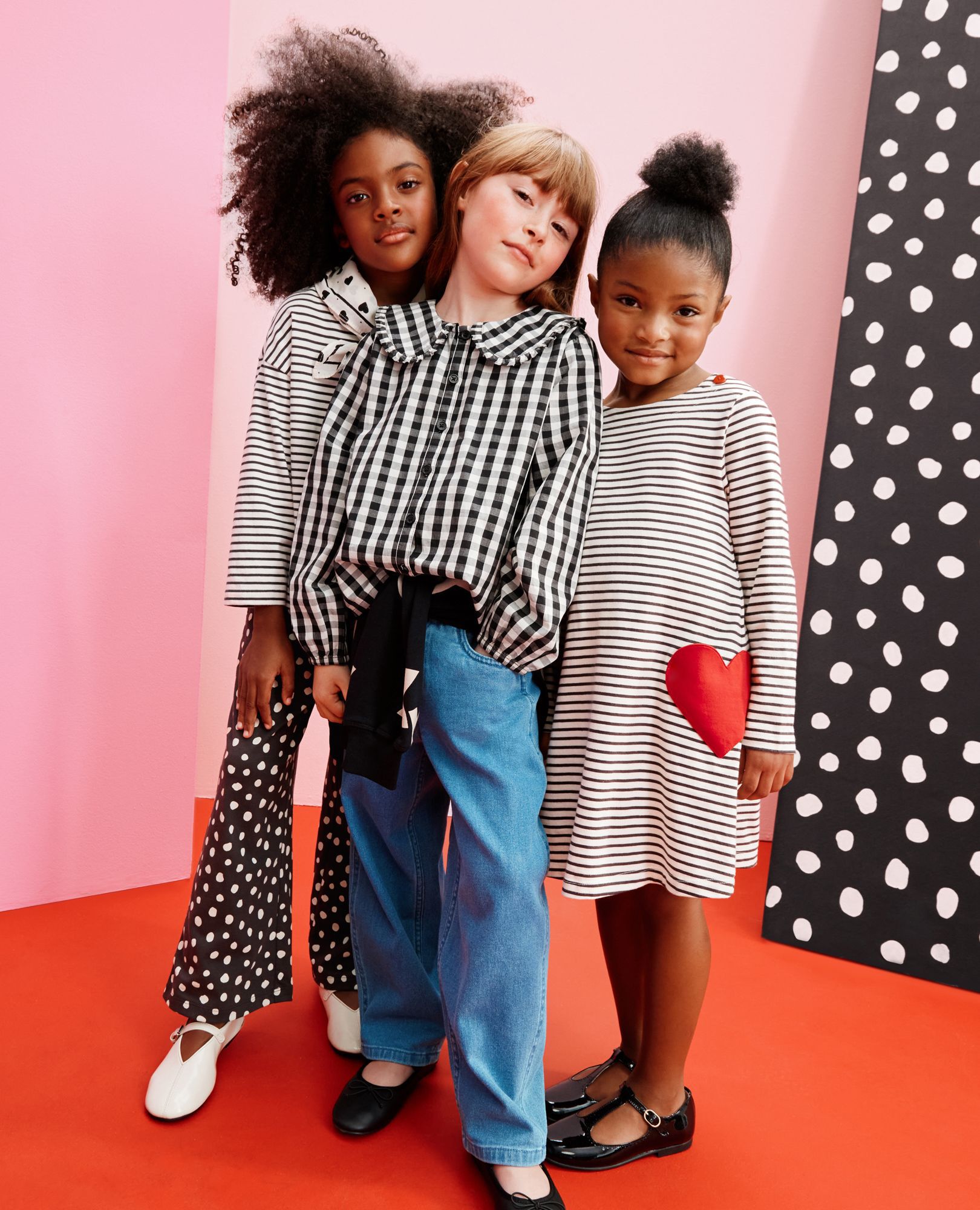 Bracelet Length Top & Wide Leg Pants Set in Soft Black/Ecru - main