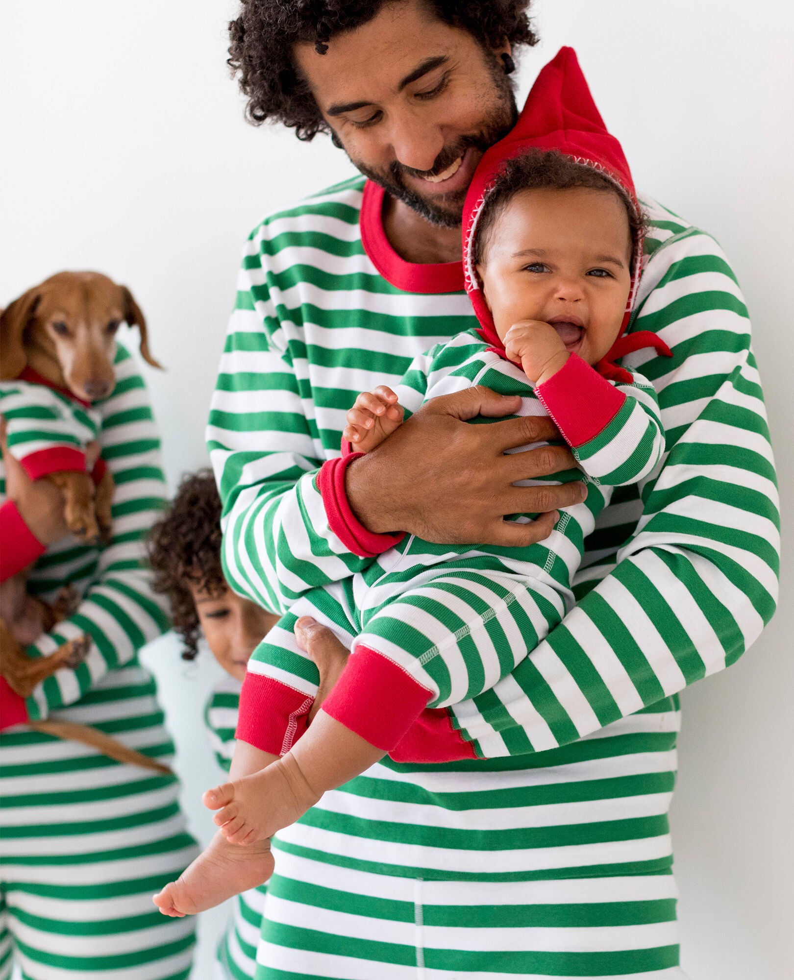 Red and white striped baby 2025 pajamas