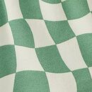 French Terry Dolphin Vent Shorts in Jade Wavy Check - swatch