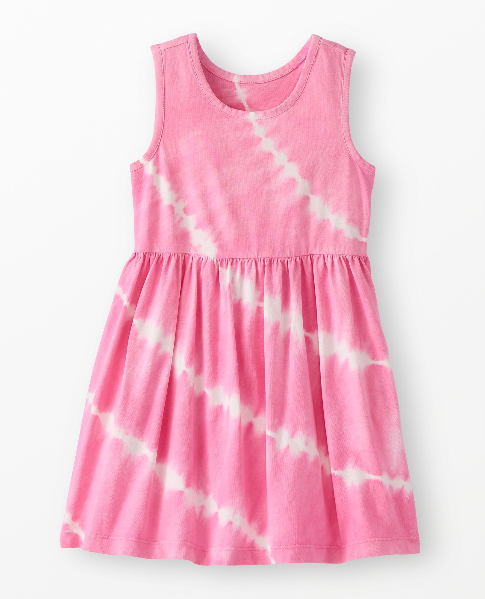 Sleeveless Tie-Dye Dress with Pockets in Pink/White Tie Dye - main