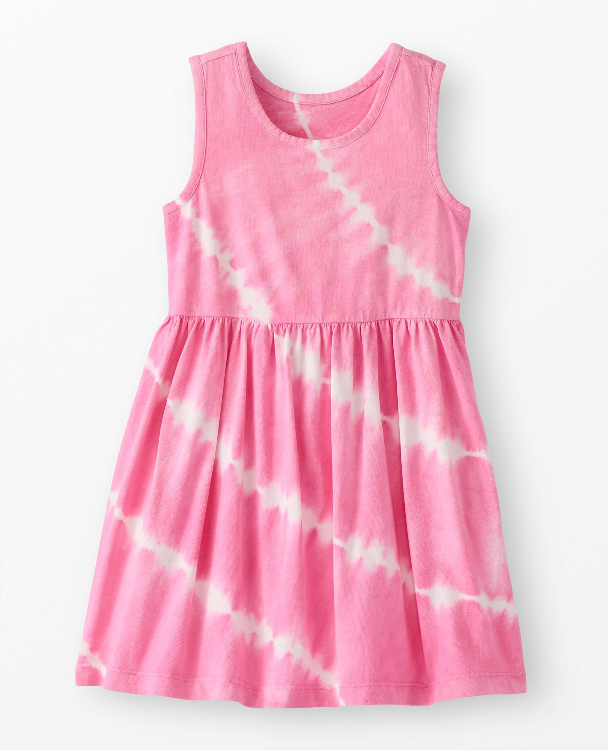 Sleeveless Tie-Dye Dress with Pockets in Pink/White Tie Dye - main