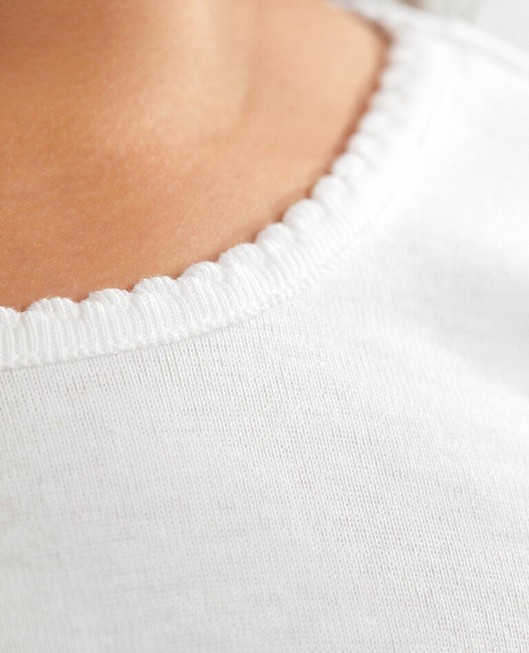 Long Sleeve Pima Cotton T-Shirt in Hanna White - main