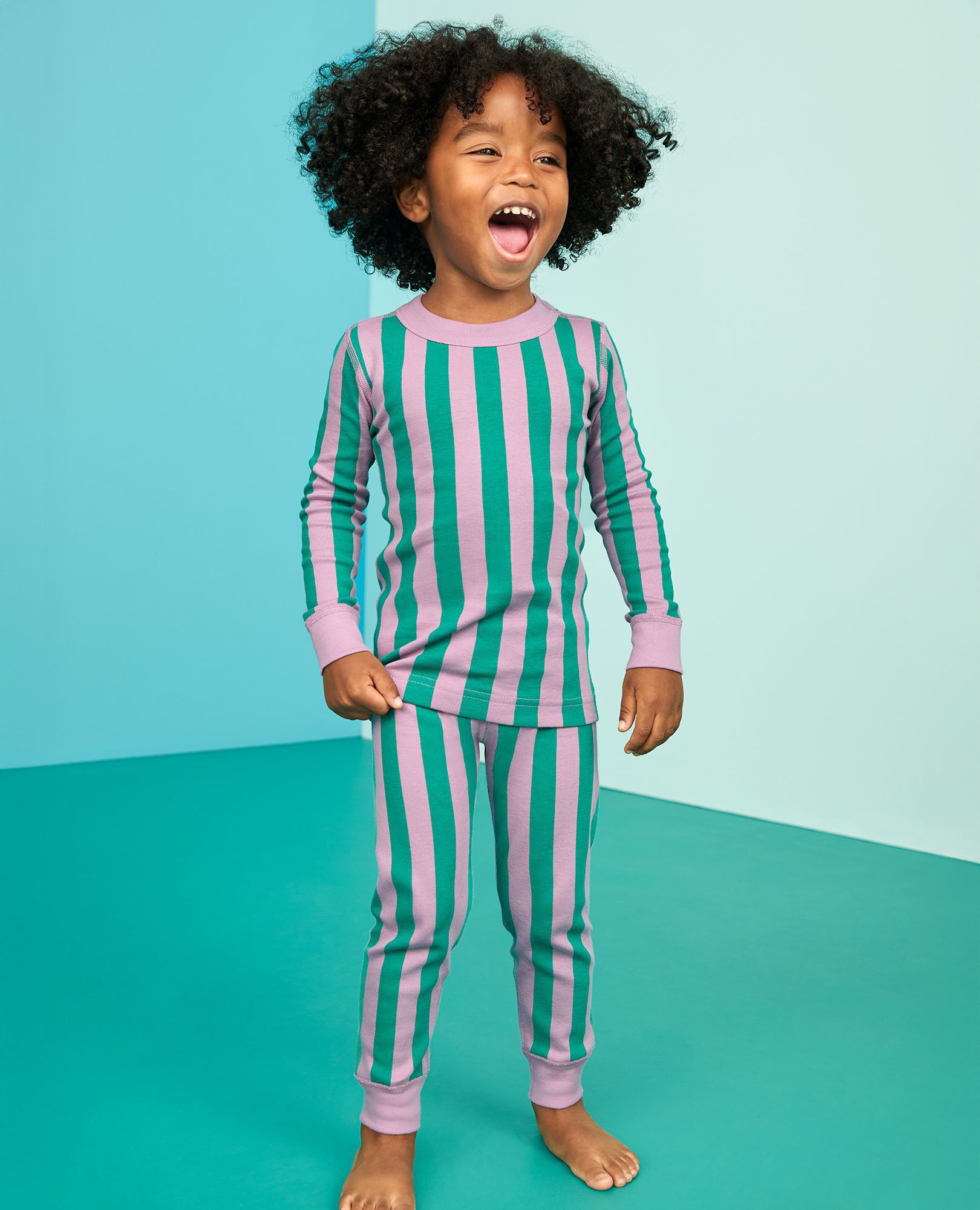 HannaJams™ Pajama Set in Gumdrop Green/lavender - main