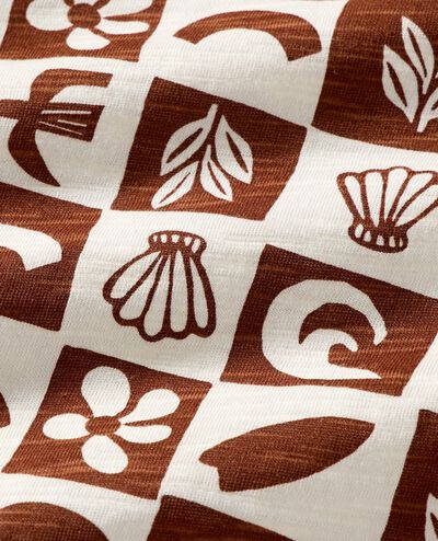 Oversized Button Up Shirt in Tortoise Shell Beachy Checkerboard - main