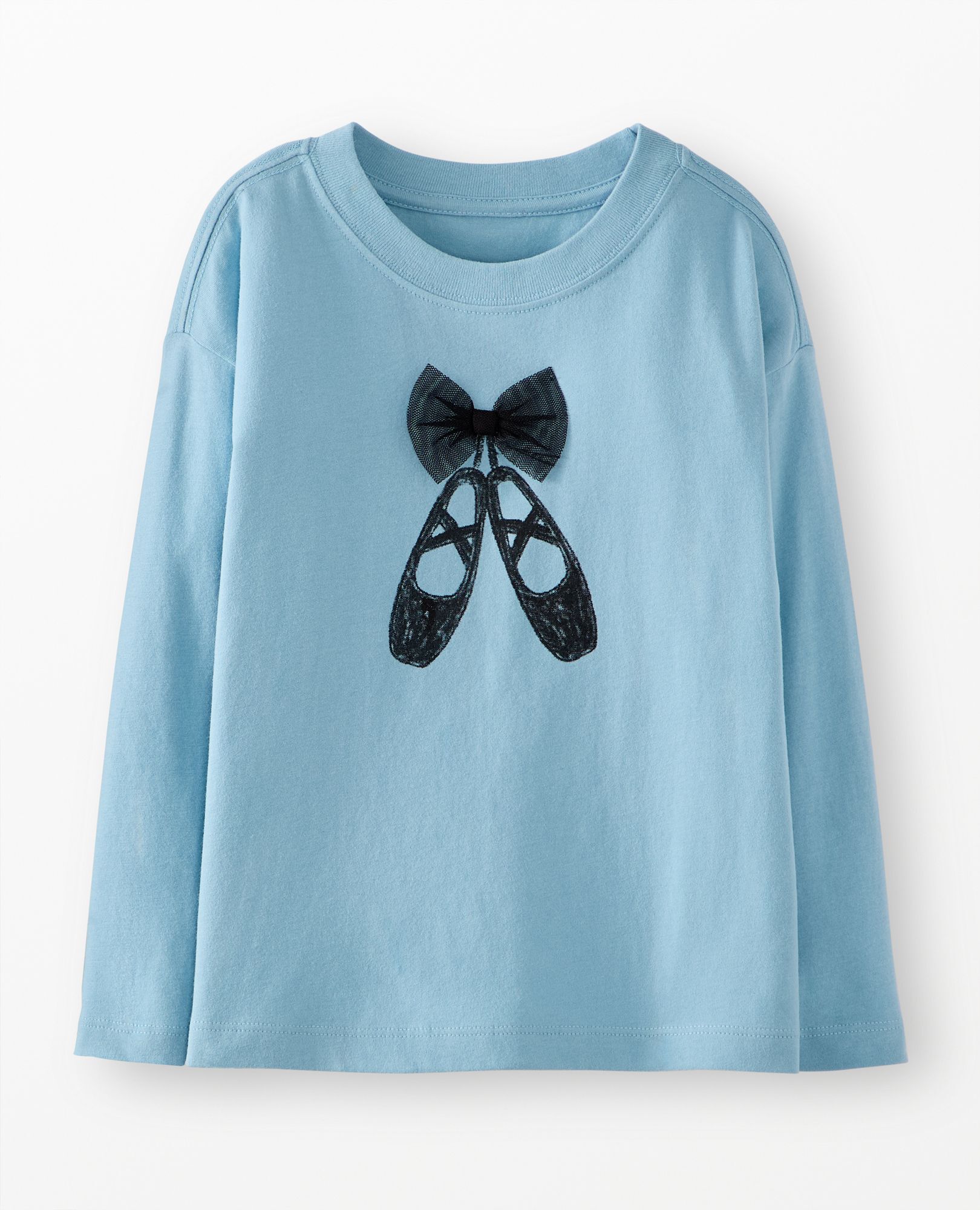 Long Sleeve Relaxed Fit Graphic T-Shirt in Ballet Shoes - main