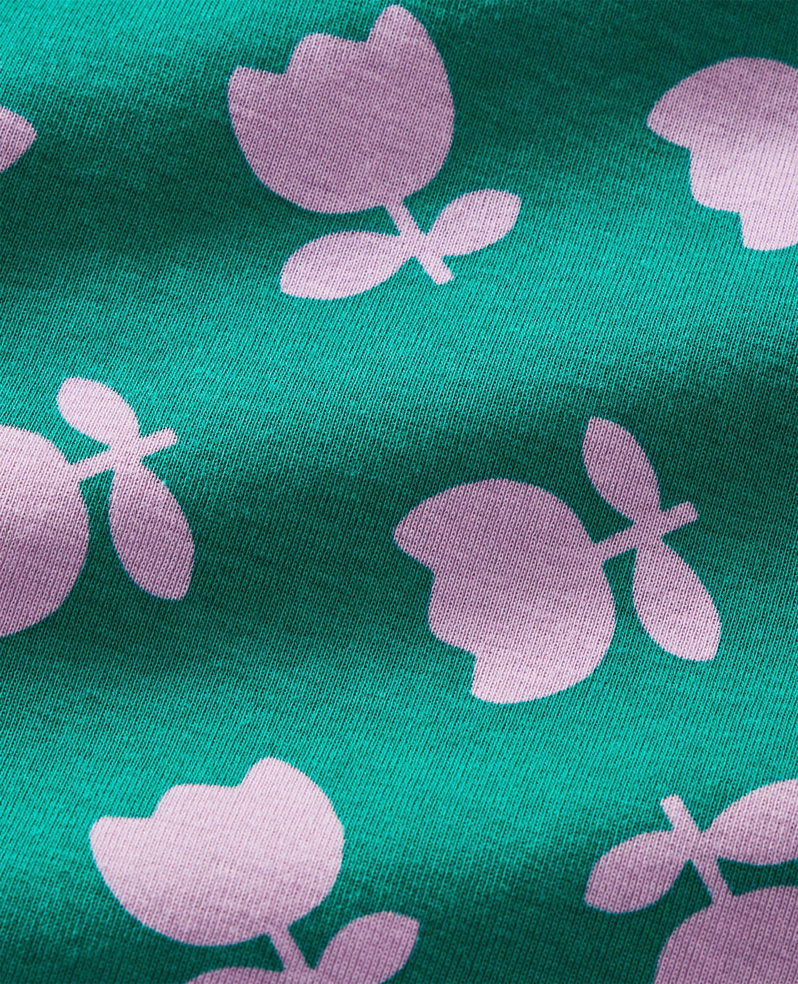 HannaJams™ Sleeper in Tossed Tulips on Green - main