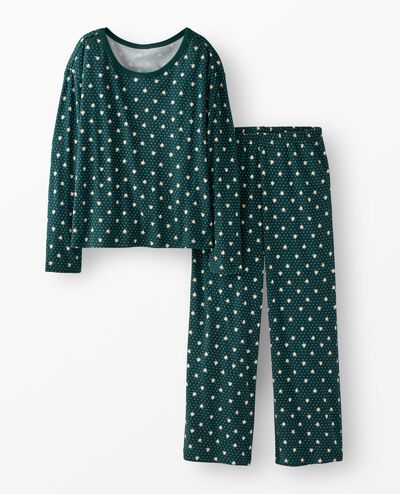 Women's Wide Leg Pajama Set in Ponderosa Green Forest - main