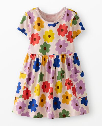 Playground Dress with Pockets in Multicolored Spring Daises - main