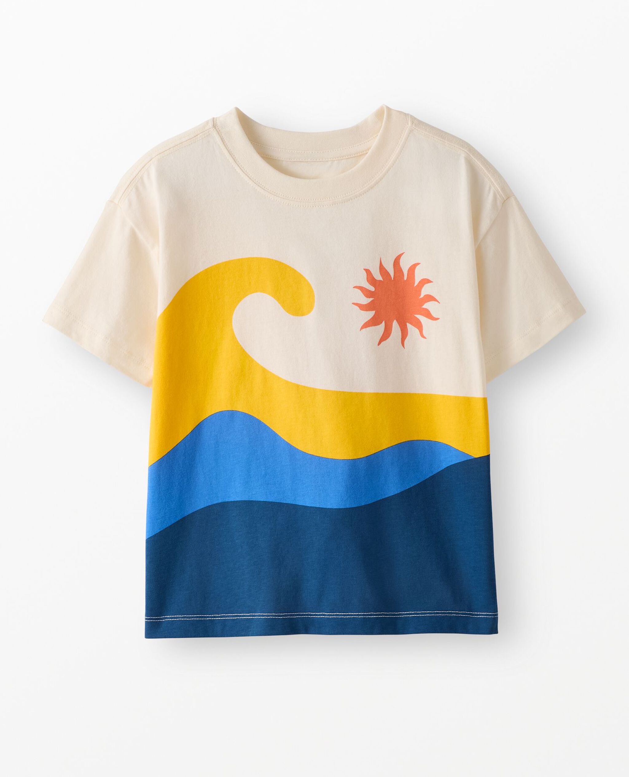 Relaxed Fit Colorblock Wave T-Shirt in Catching Waves - main