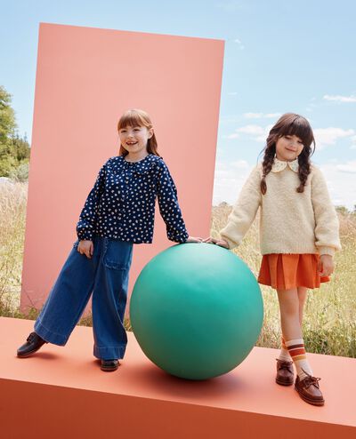 Corduroy Pleated Skirt in Bisque - main