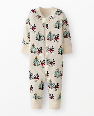 Disney Mickey Mouse Holiday HannaJams™ Sleeper in Christmas Mickey on Ecru - main