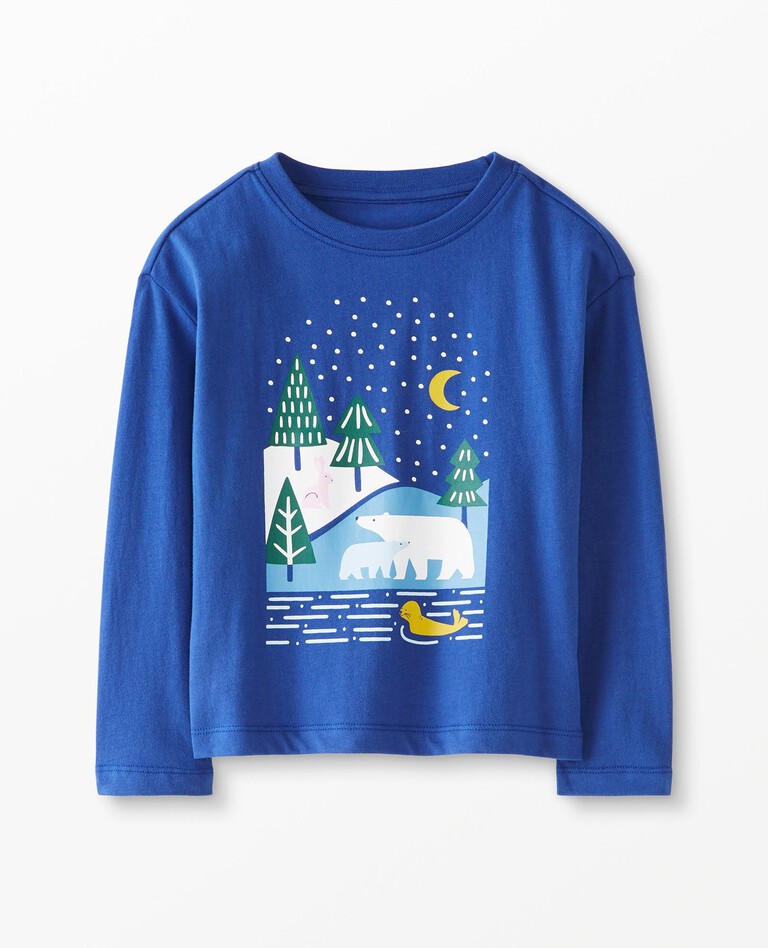 Holiday Graphic Tee In Cotton Jersey in Polar Pond Tee - main