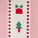 Baby Holiday Long Sleeve Bow Skater Dress & Leggings Set in Christmas Ribbons on Powdered Rose - swatch