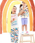 Rainbow Double Knee Slim Sweatpants In French Terry in Storytime Rainbow - main