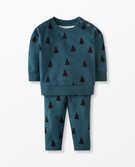 Baby Top & Leggings Set In Organic French Terry in Evergreen - main