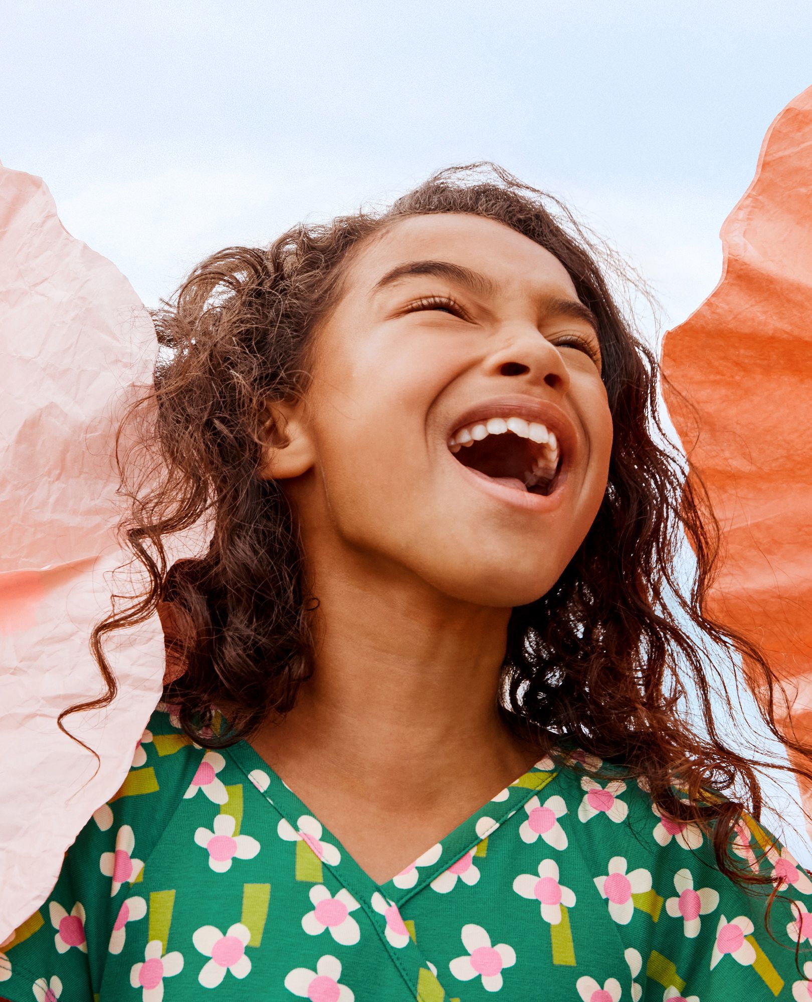 Back-to-Front Skater Dress with Pockets in A Field of Flowers on Green - main