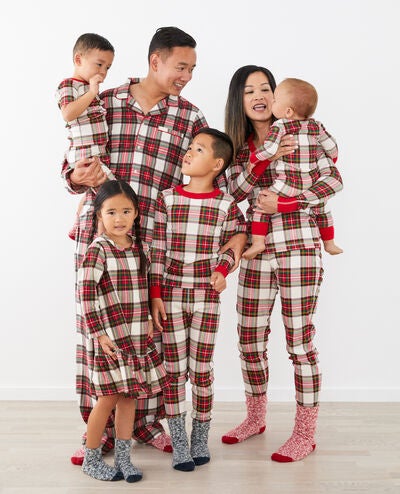 Women's Holiday Long John Pajama Pants in Family Holiday Plaid - main