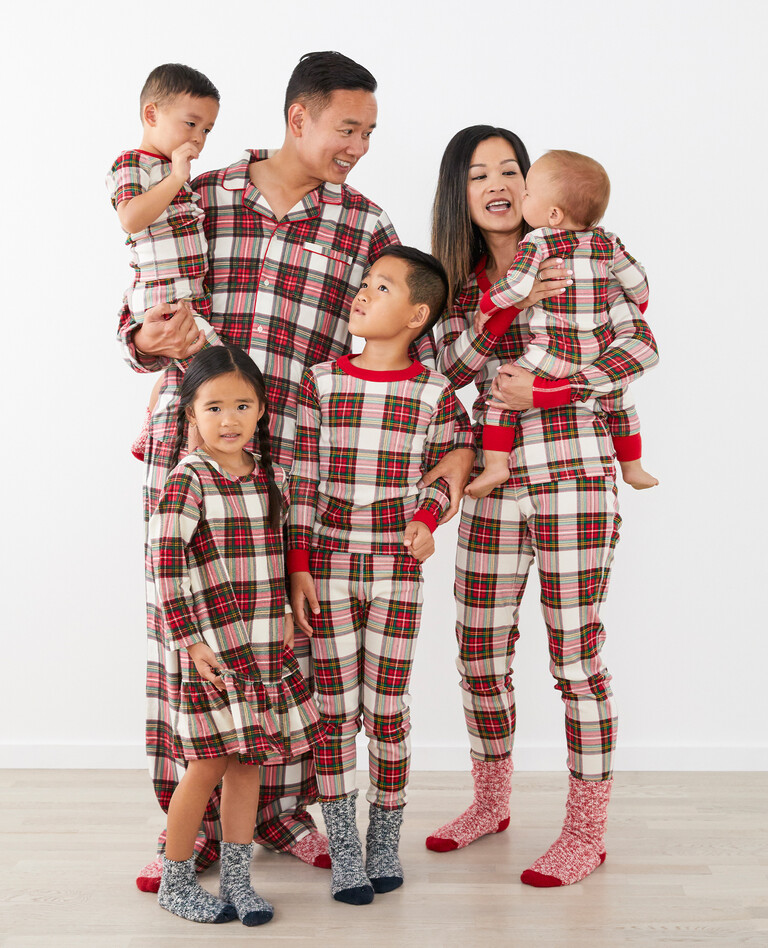 Women's Holiday Print Long John Pajama Pant in Family Holiday Plaid - main