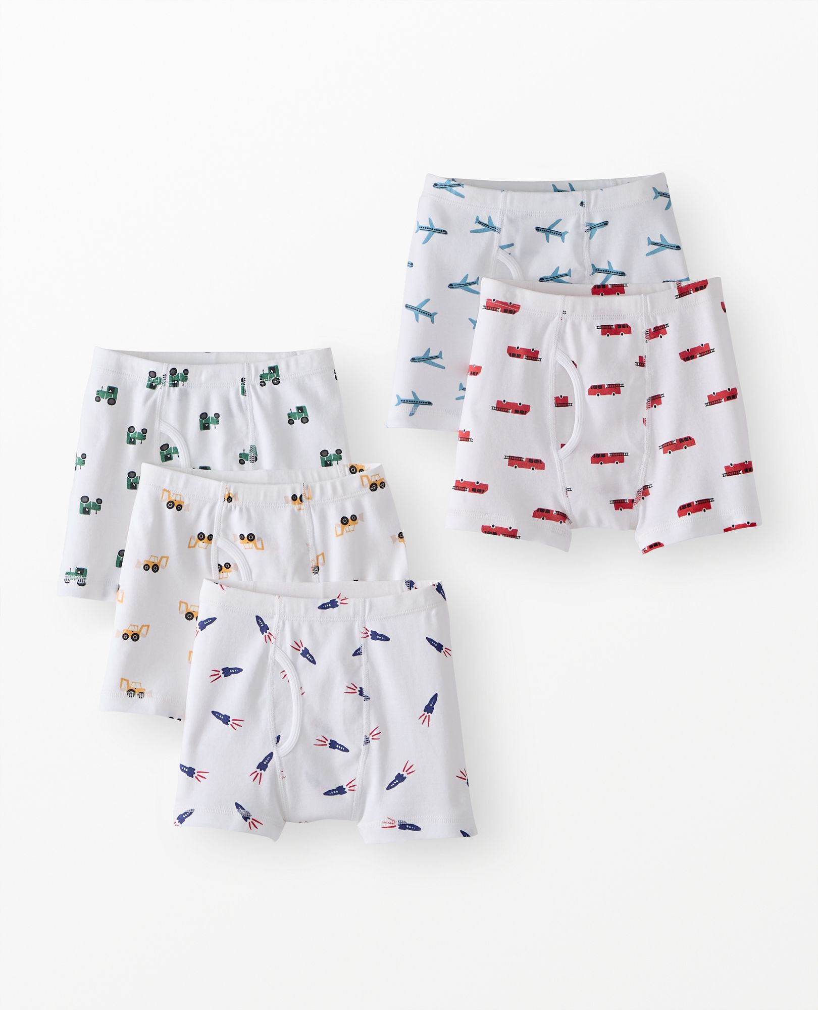 5-Pack Organic Cotton Boxer Briefs in Boys Vehicle Print 5PK - main